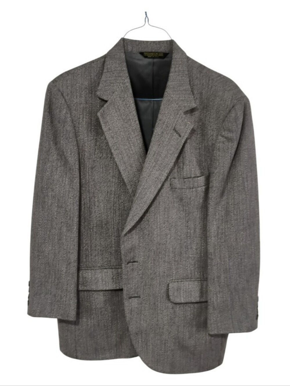 Vintage American Trend Men's Gray Herringbone Blazer - Made in USA - Size 36S